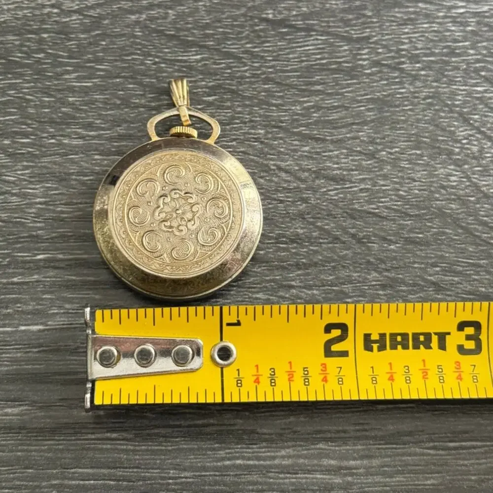 Lucerne Swiss Made Gold Tone Pendant Pocket Watch FOR‎ PARTS